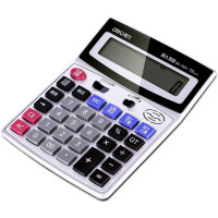 得力(deli)1531语音计算器 银色 财务计算器 LCD液晶显示 12位数大屏语音计算 办公时尚经典计算器 办公用品