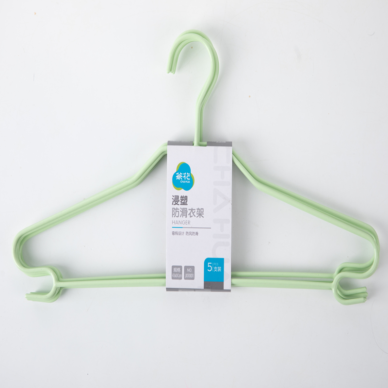 茶花 浸塑防滑衣架 5支(41.8*24.3cm)/套高清大图