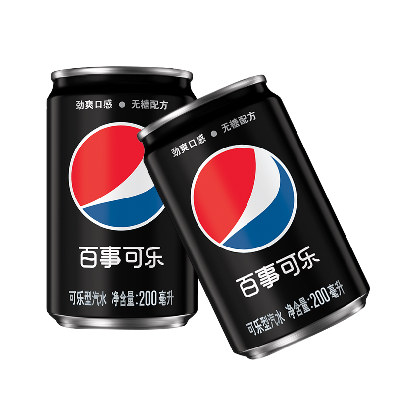 百事可乐 迷你罐无糖可乐200ml*8罐装高清大图