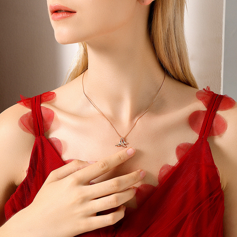 佰色传情纯银项链女人鱼锁骨链日韩时尚choker简约颈链