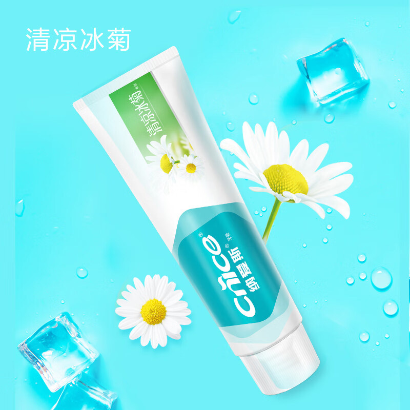 纳爱斯牙膏白盐薄荷香型清凉冰菊香型组合装200g*2支(包装随机)高清大图