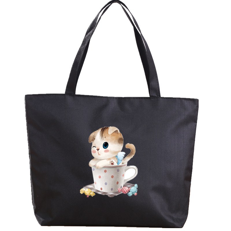 大号手提袋大容量购物袋学生韩版装书环保帆布袋子包女单肩小清新