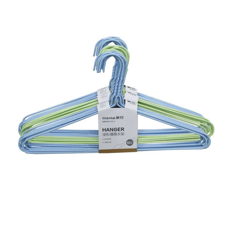 茶花 浸粉护肩衣架(10支装)40.5*22.5cm 994028 蓝图片