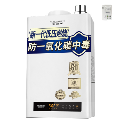 AO史密斯(A.O.Smith)16升燃气热水器 JSQ33-N8 主动防护 防爆燃 天然气(美国灰)