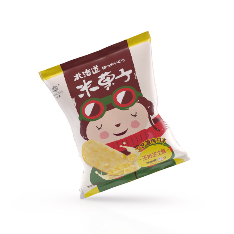 本宫北海道米菓子膨化零食小吃仙贝办公室休闲零食28g 米果子玉米芝士味