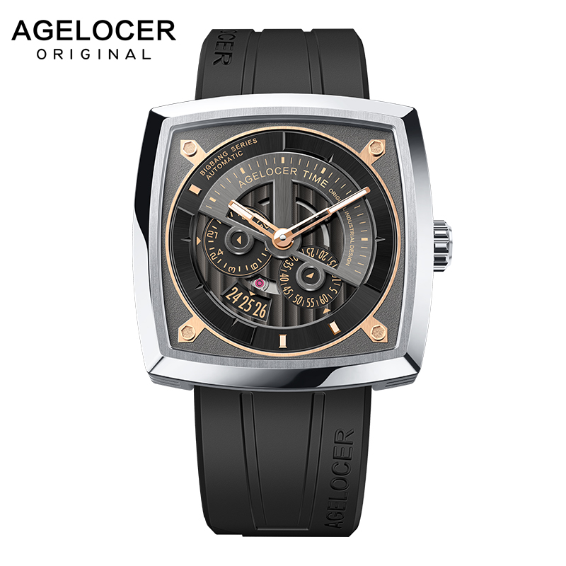 艾戈勒agelocer手表大爆炸系列新款多层镂空全自动机械表男士机械朋克