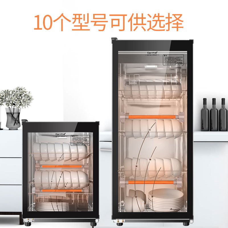 阿斯卡利(ASCARI)大容量家用商用小型迷你台式桌面立式不锈钢厨房餐具消毒碗柜 不锈钢款38升+真不锈钢层架定制商品