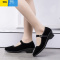 聚范妈妈夏季女款老北京布鞋单鞋冬平底工作鞋子黑色加绒软底跳舞