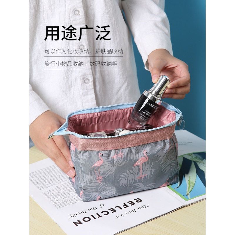 ins网红化妆包女便携化妆品收纳包大容量洗漱包小号口红化妆袋收纳袋 三维工匠高清大图