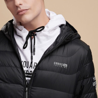 361°羽绒服男2019新款正品361度轻薄保暖连帽开襟防风加厚运动服潮