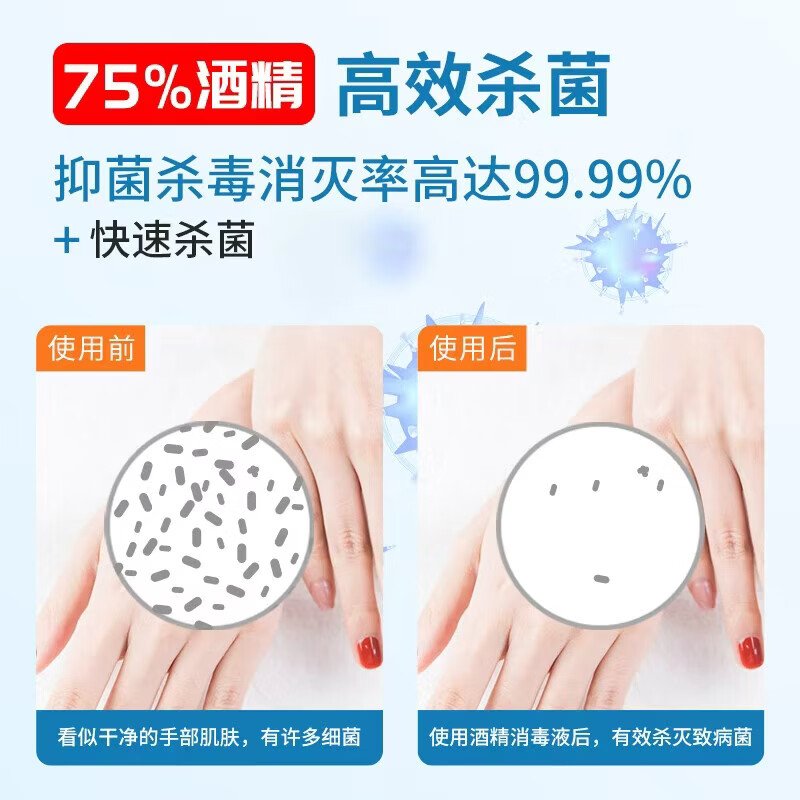 净佰俐75%酒精消毒液喷雾100ml高清大图