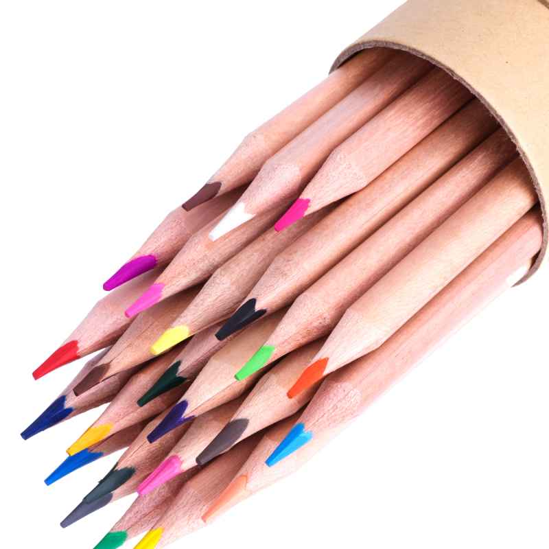 得力655224色彩色铅笔多色24支筒单位筒