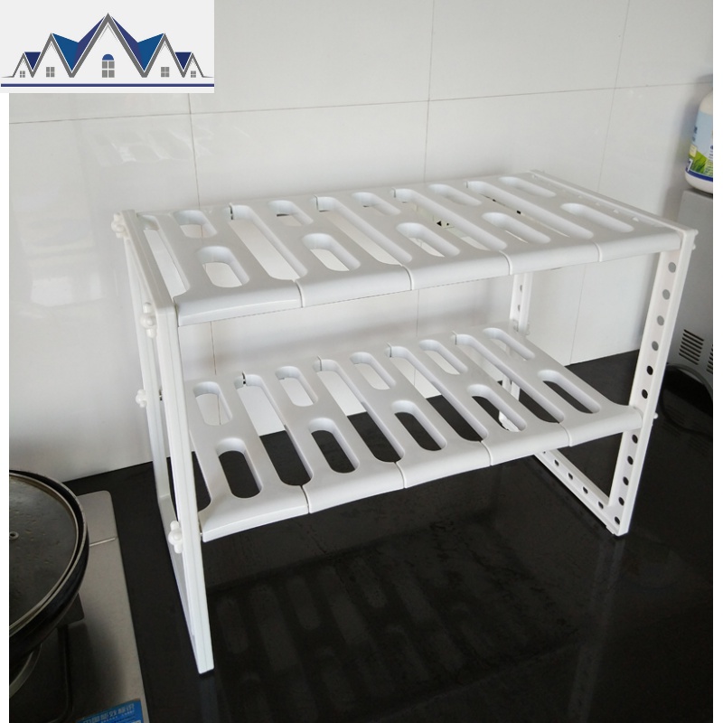 厨房水置物架调味料收纳架不锈钢塑料可伸缩落地储物架多层锅架_796高清大图