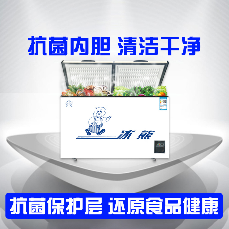 冰熊(bing xiong)BC/BD-466升商用大冰柜 卧式大冰库冷柜 冷藏冷冻转换展示柜 卧式双门顶开冰柜