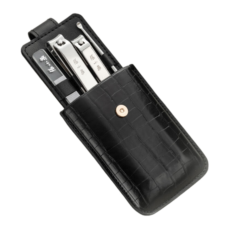 张小泉指甲刀四件套随身携带锋利耐用铂晶系列经典黑H100111