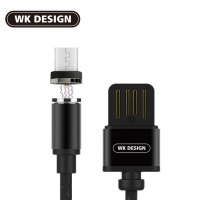 WK DESIGN 吸引力磁吸线 安卓数据线 磁吸手机快充充电线电源线 1米黑色 适用华为/三星/小米/魅族等