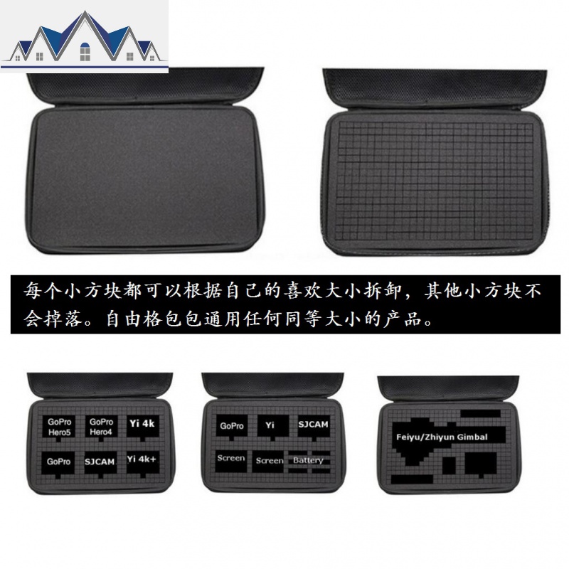 多功能相机自由格收纳包DIY手提包适用于GOPRO数码配件收纳便携包 三维工匠高清大图