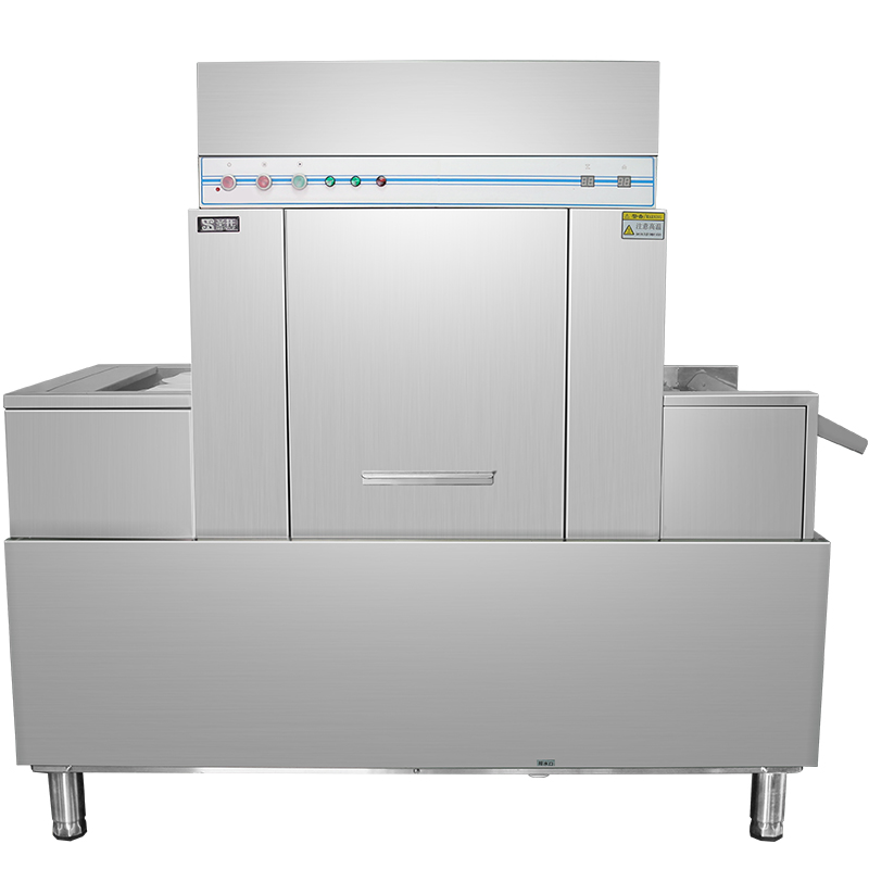 圣托(Shentop)大型单位饭堂平筐式洗碗机 商用大容量不锈钢刷碗机器 单杠双喷淋履带式洗碟机 STW-K16高清大图