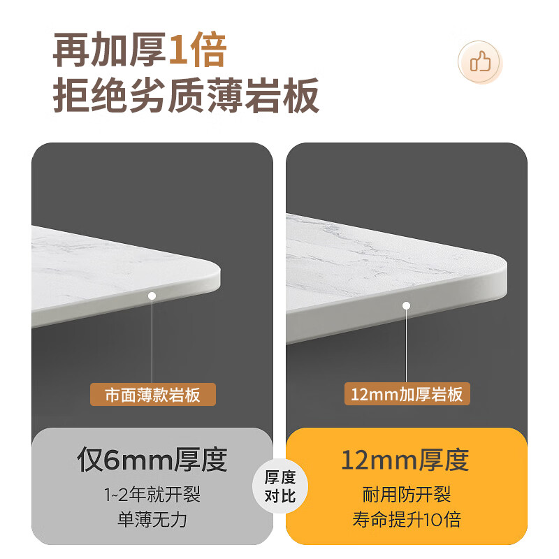 域赢北欧现代轻奢岩板餐桌椅组合简约出租屋家用吃饭桌子小户型长条桌1.6单餐桌高清大图