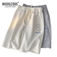 WOOG2005华夫格情侣短裤男夏季薄款潮牌过膝运动五分裤设计感小