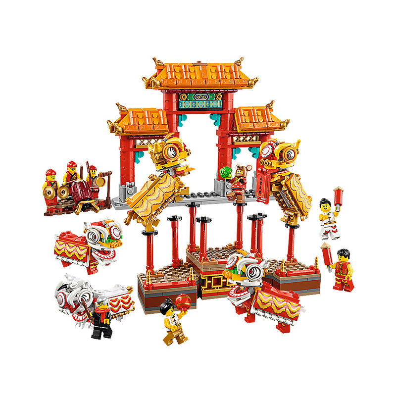 乐高中国风舞狮80104新年款玩具高清大图