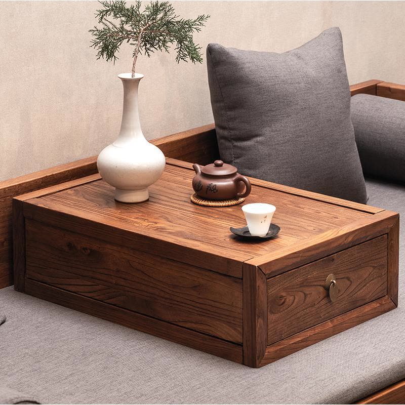 森美人炕桌实木榻榻米小茶几矮桌家用东北炕桌中式炕几飘窗桌老榆木地桌图片