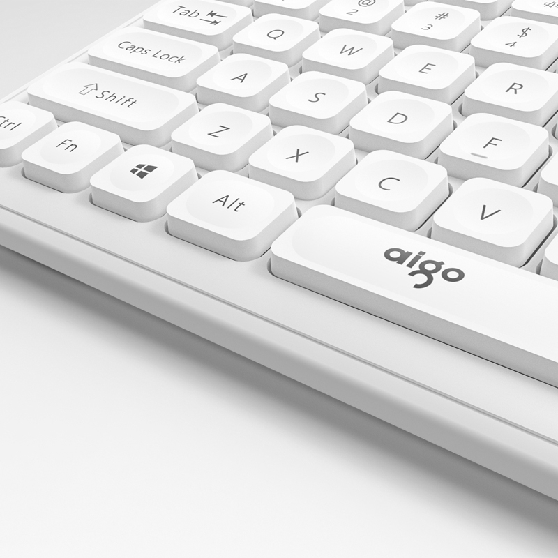 爱国者 (AIGO) 有线键鼠套装 办公家用商务键盘鼠标MK8600 白色