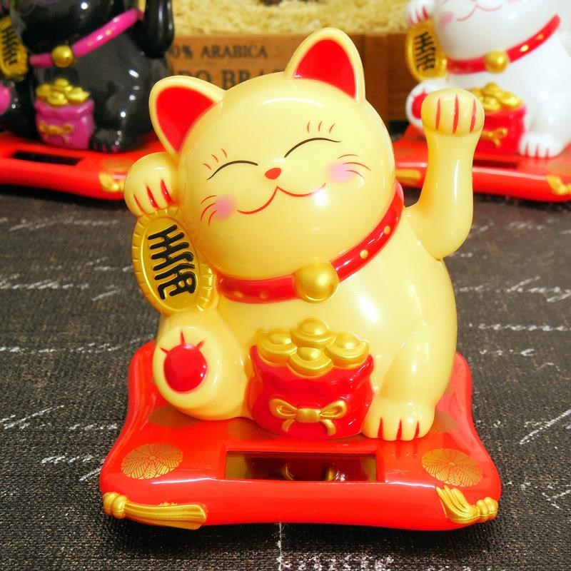 存款自动大号罐装幼儿猫摆件开业招手红绳不锈钢2019家用 三维工匠 太阳能摇手猫8cm猫高清大图