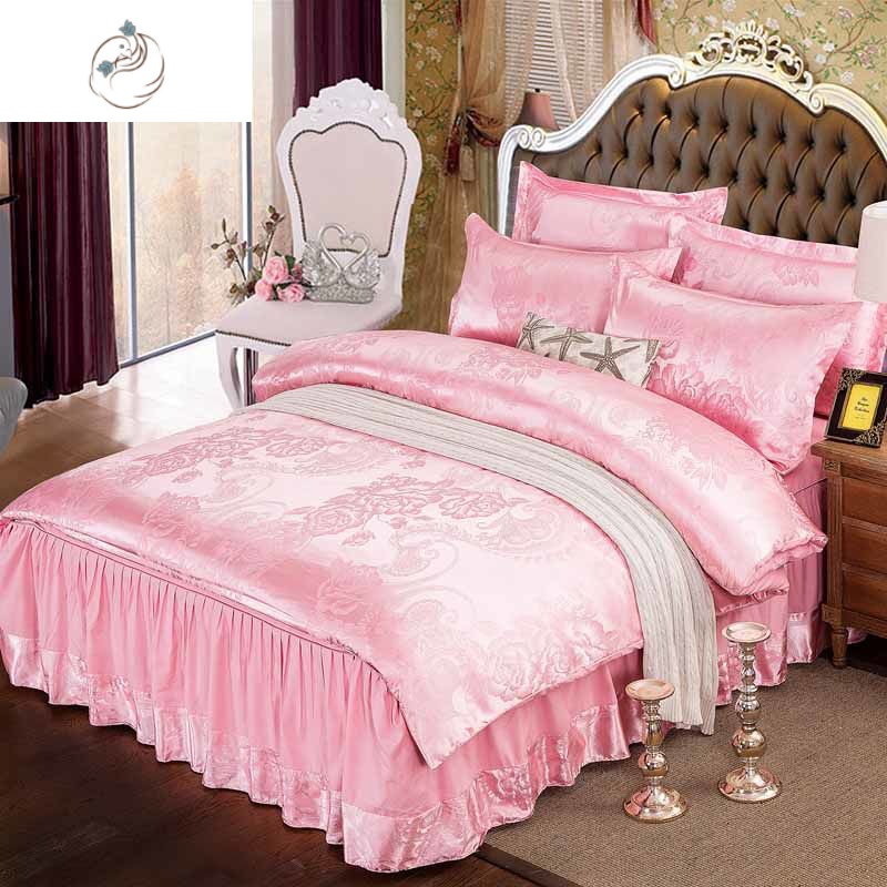 欧式贡缎提花床裙四件套1.