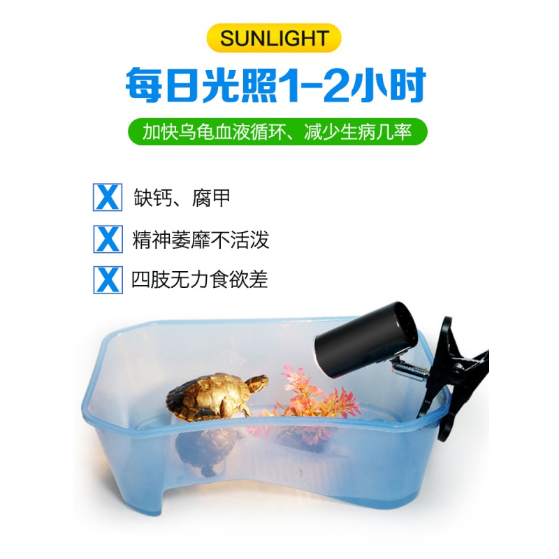乌龟晒背灯加热uvba全光谱太阳补钙三合一爬虫缸宠物蜥蜴保暖恒温高清大图