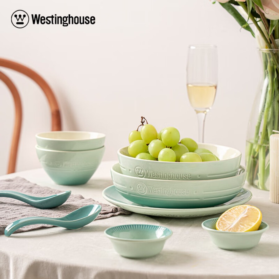 西屋美式餐具炻瓷轻奢二人食9件套 WCQS10