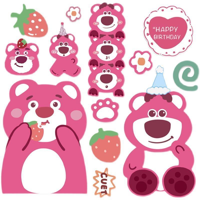 卡通可爱草莓熊行李箱贴纸旅行箱笔记本电脑平板ipad装饰贴画防水卡通