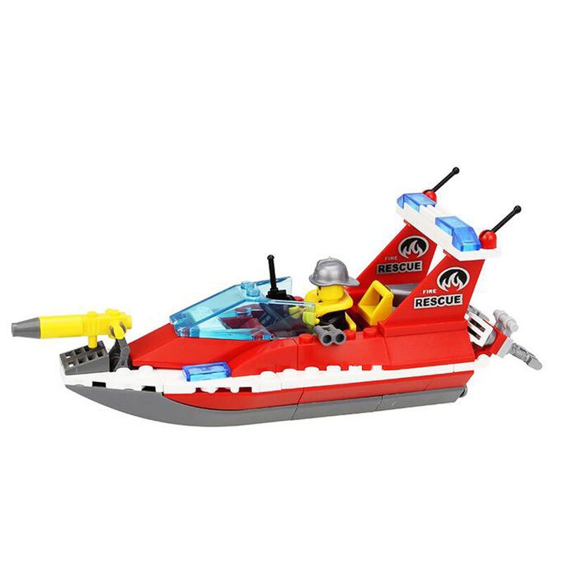 启蒙积木消防905军事系列拼装积木玩具飞机拼插儿童消防系列海空直升