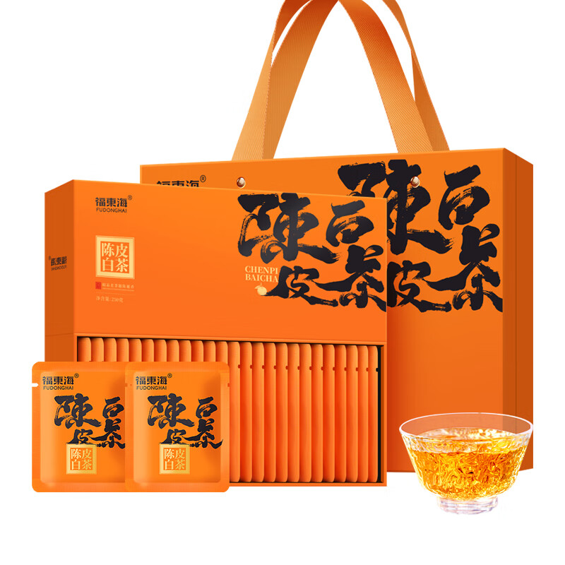 福东海陈皮白茶180克(6gx30袋)/盒配礼袋高清大图