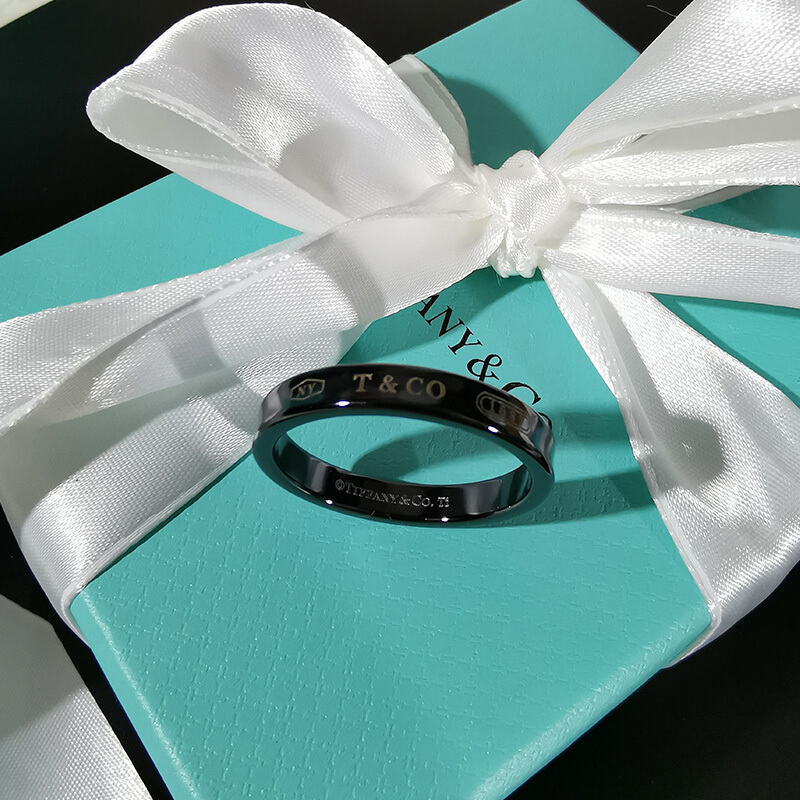 TIFFANY&CO.蒂芙尼钛金 1837 窄式戒指 午夜黑钛 戒指