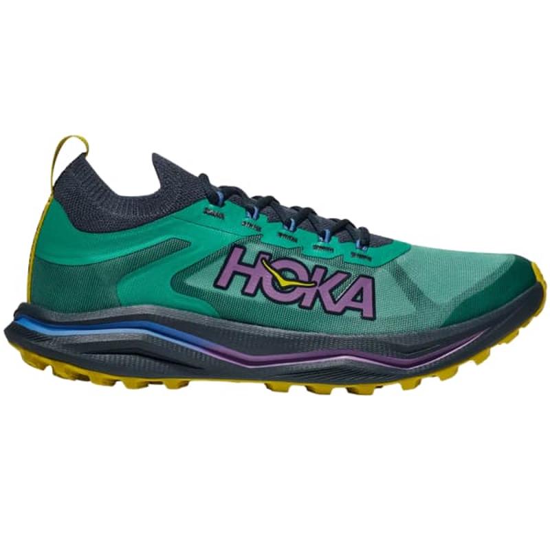 HOKA ONE ONE女款轻量滑雪鞋透气耐磨环保材料动态越野跑鞋 Green_/_Blue 36