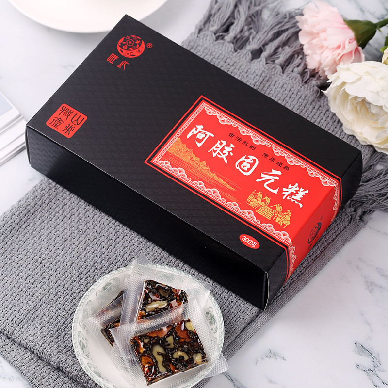 唯此正品山东阿胶糕即食300g手工自制固元膏红枣枸杞滋补阿娇糕纯礼盒装