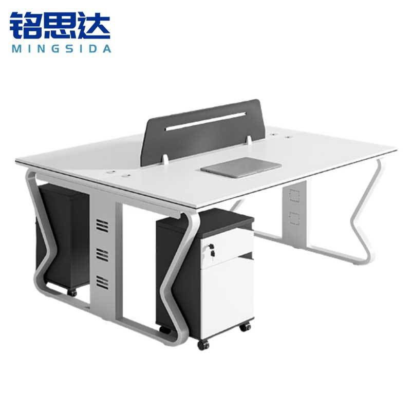 铭思达屏风办公桌对坐双人位含柜套