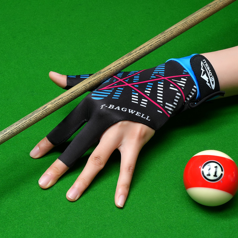 台球手套职业打桌球专用三指薄款透气男高颜值女冰丝防滑左手单只