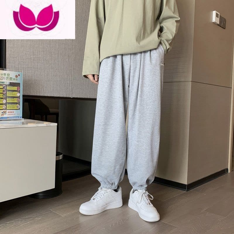 七斓秋季ins潮牌休闲束脚卫裤男韩版潮流学生宽松百搭哈伦运动阔腿裤图片