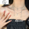 JiMi设计感多戴法小众感夏天辣妹细腰锆石闪闪链 腰链项链女锁骨链
