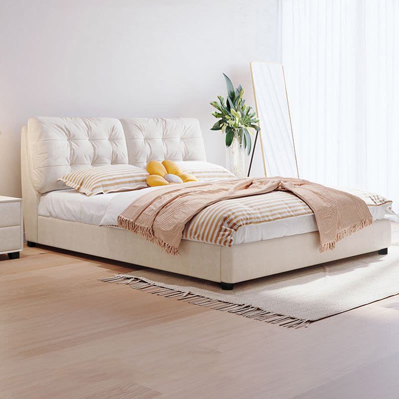 欧梵森 床 意式双人床轻奢科技布美式软床1.5米主卧床家用储物床婚床1.8米北欧软包床欧式大床现代简约大小户型图片