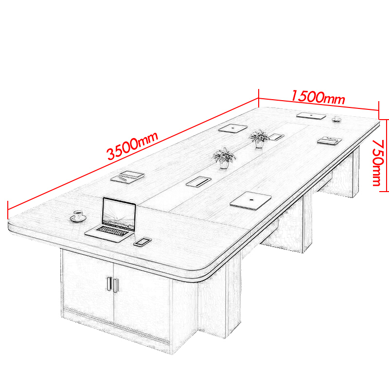 绵冠MIANGUAN现代简约会议桌洽谈桌员工培训桌长条桌办公桌高清大图