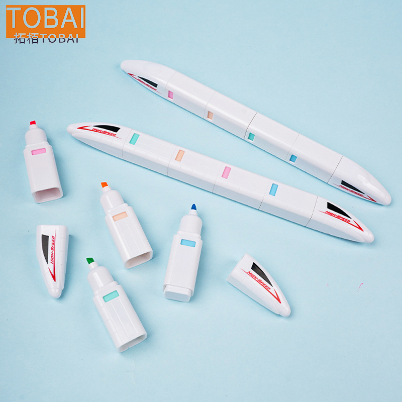 拓栢 路外宣传四色合一动车荧光笔 BW31 支高清大图