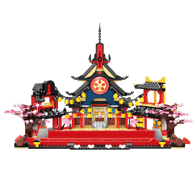 启蒙Keeppley阴阳师百鬼夜行建筑模型积木拼装小颗粒盲盒手办周边