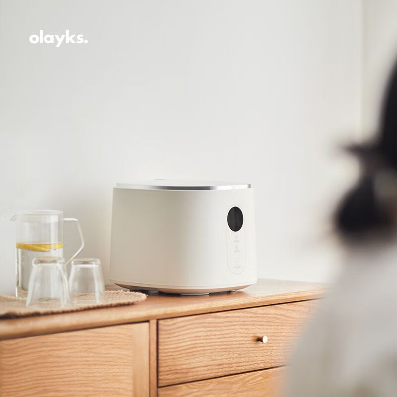欧莱克(olayks)电饭煲智能家用多功能3升小型电饭锅预约煲汤煮蒸饭 蒸笼款陶白DFB00403 1L(陶白)高清大图