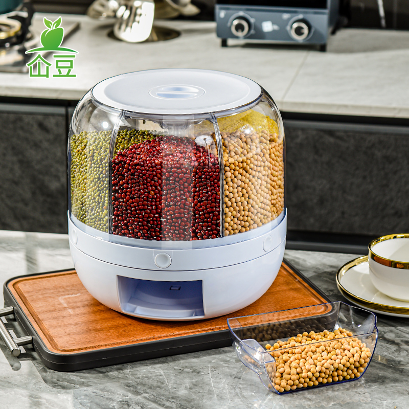 仚豆多格收纳旋转防潮杂粮罐10kg,SF6027B高清大图