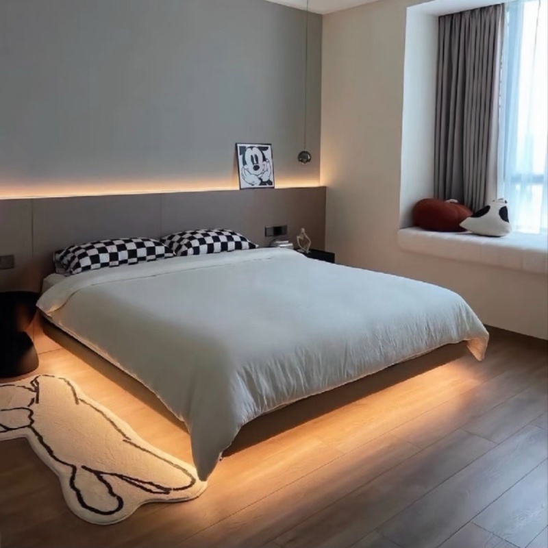 无床头全实木高脚简约矮床榻榻米小户型次卧双人床高清大图