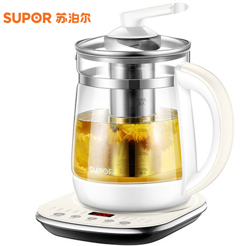 苏泊尔(SUPOR)养生壶 多功能简约煮茶壶 家用1.5L电水壶全自动玻璃电热烧水壶SW-15Y06