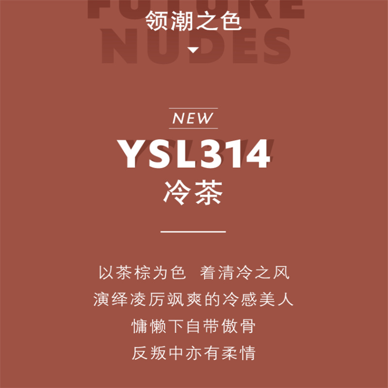 YSL圣罗兰细管纯口小黑条口红314